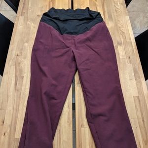 LOFT Maternity Burgundy Work Pants, Size 8, New
